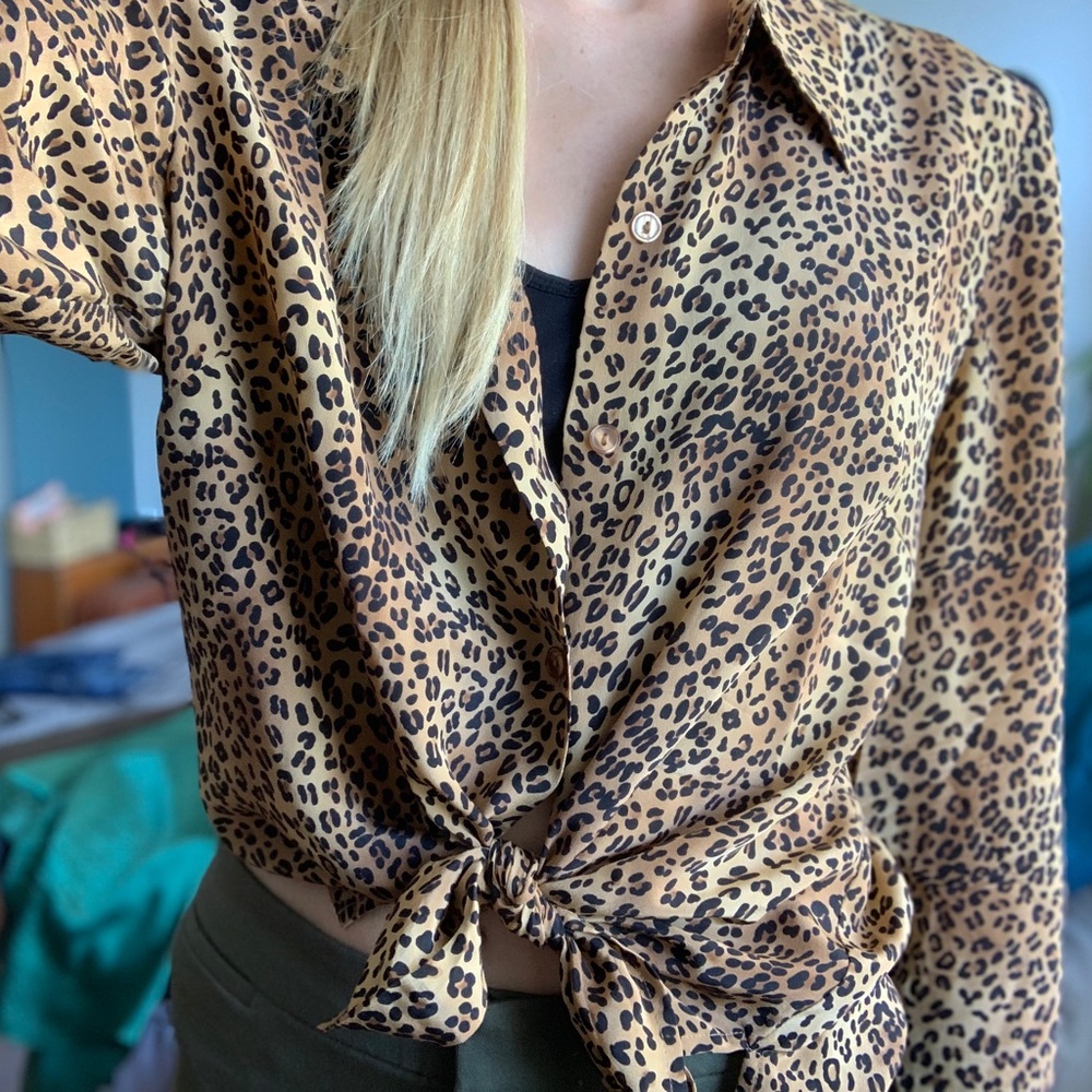 Vintage cheetah print blouse